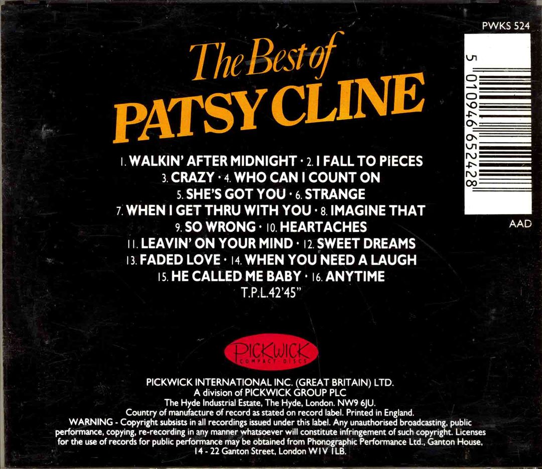 Best of Patsy Cline [Pickwick] cover art