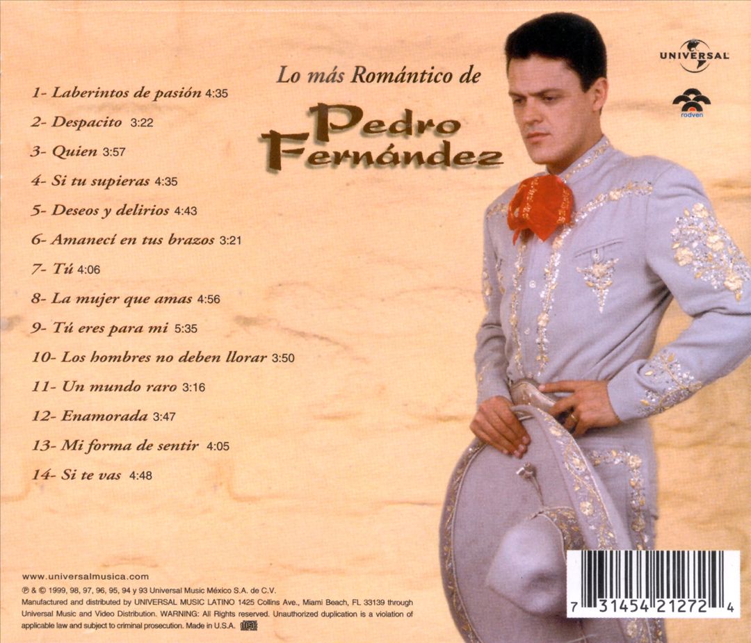 Mas Romantico de Pedro Fernández cover art