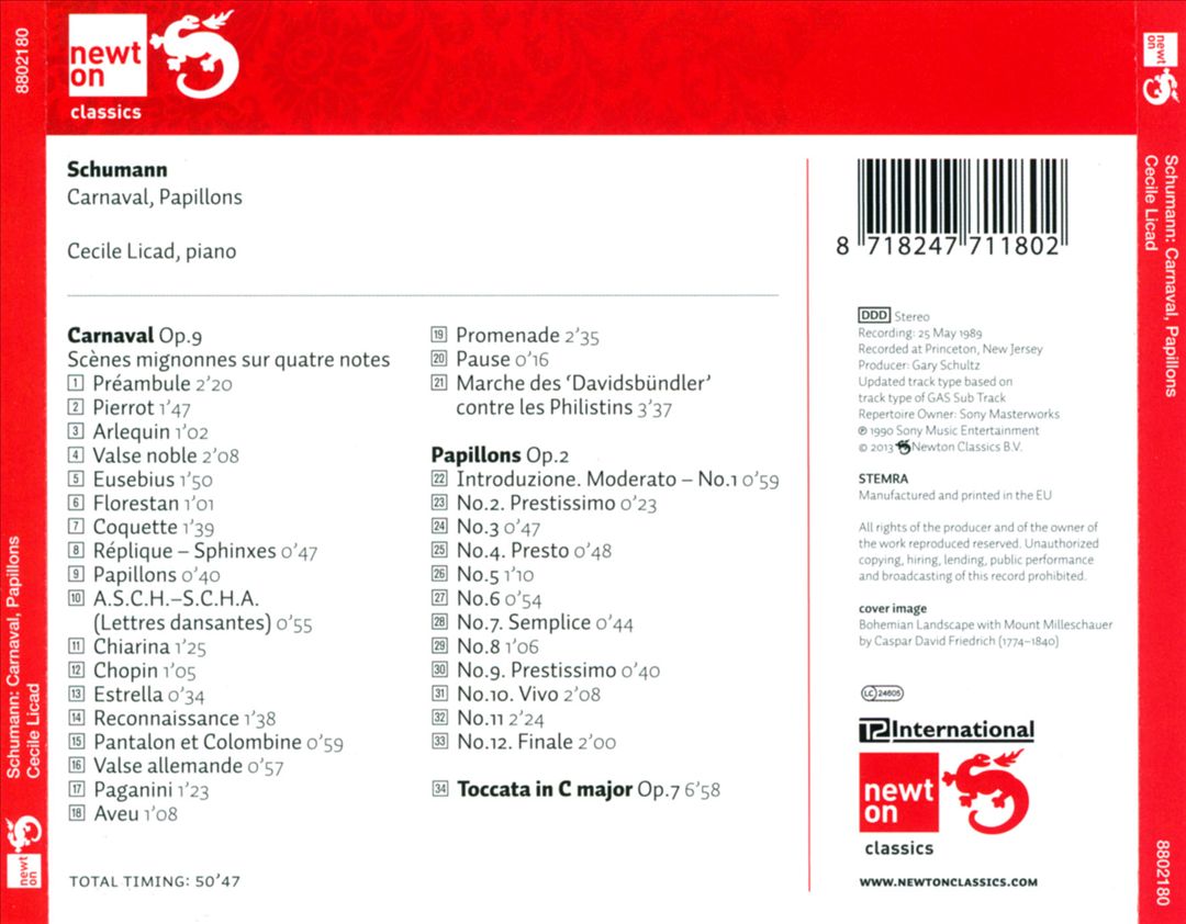 Schumann: Carnaval; Papillons cover art