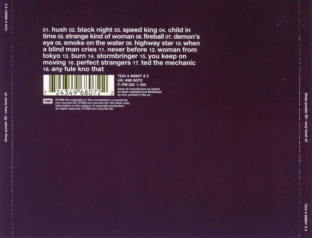Very Best of Deep Purple [EMI Single Disc] cover art