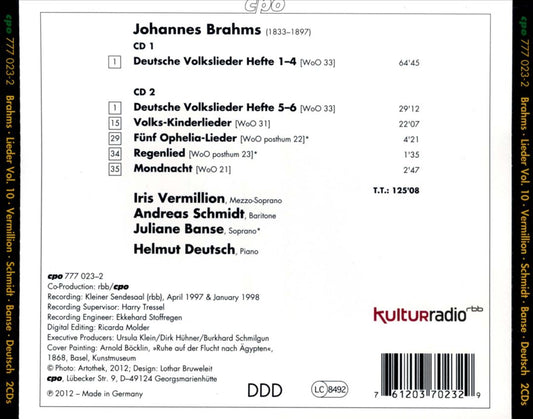 Johannes Brahms: Lieder - Complete Edition, Vol. 10 cover art