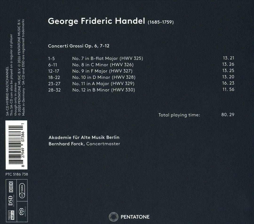 Handel: Concerti grossi Op. 6 (7-12) cover art