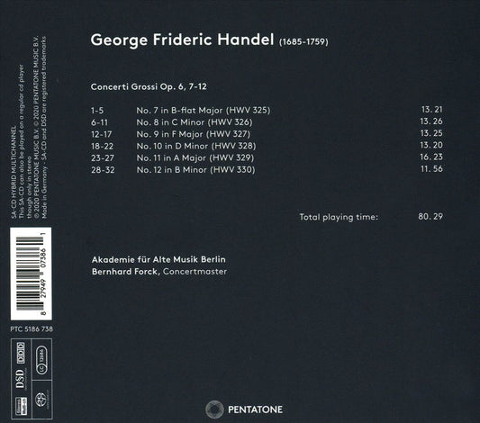 Handel: Concerti grossi Op. 6 (7-12) cover art