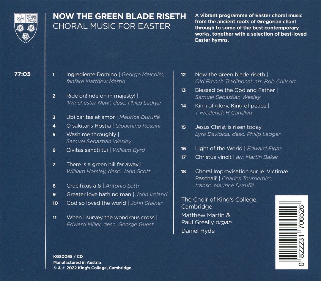 Now the Green Blade Riseth: Choral Music for Easter cover art