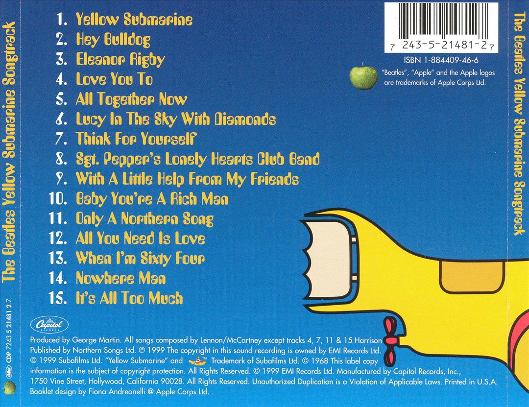 Yellow Submarine [Songtrack CD] cover art