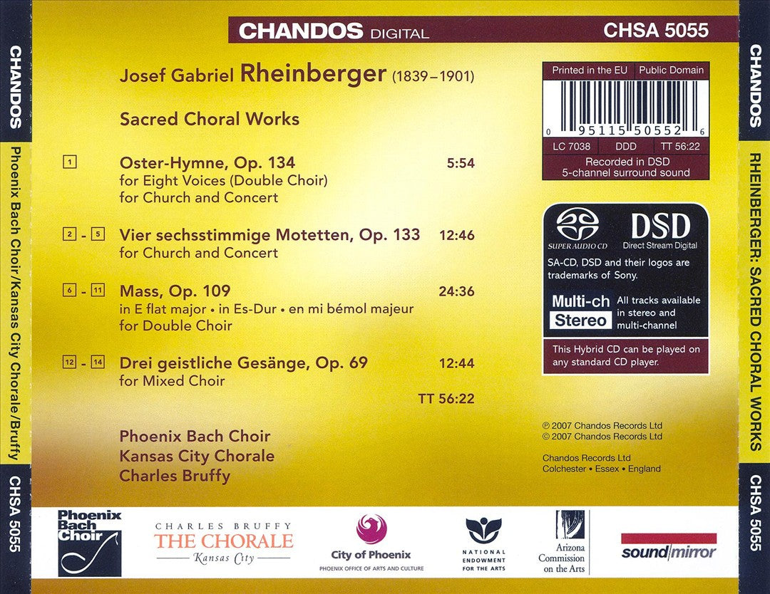 Rheinberger: Sacred Choral Works cover art