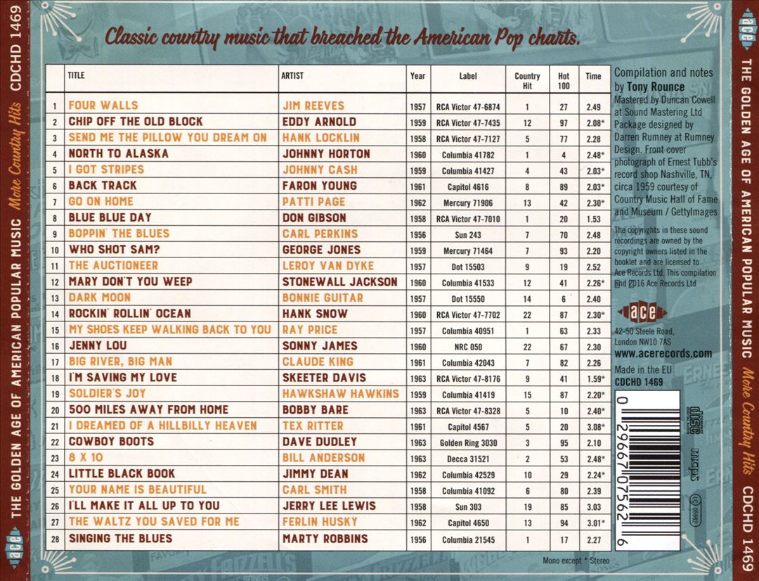 Golden Age of American Popular Music: More Country Hits cover art
