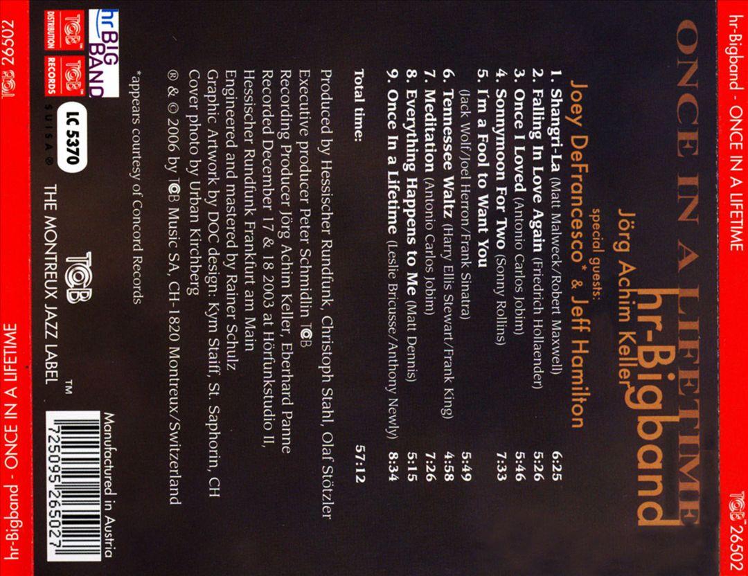 Once in a Lifetime cover art