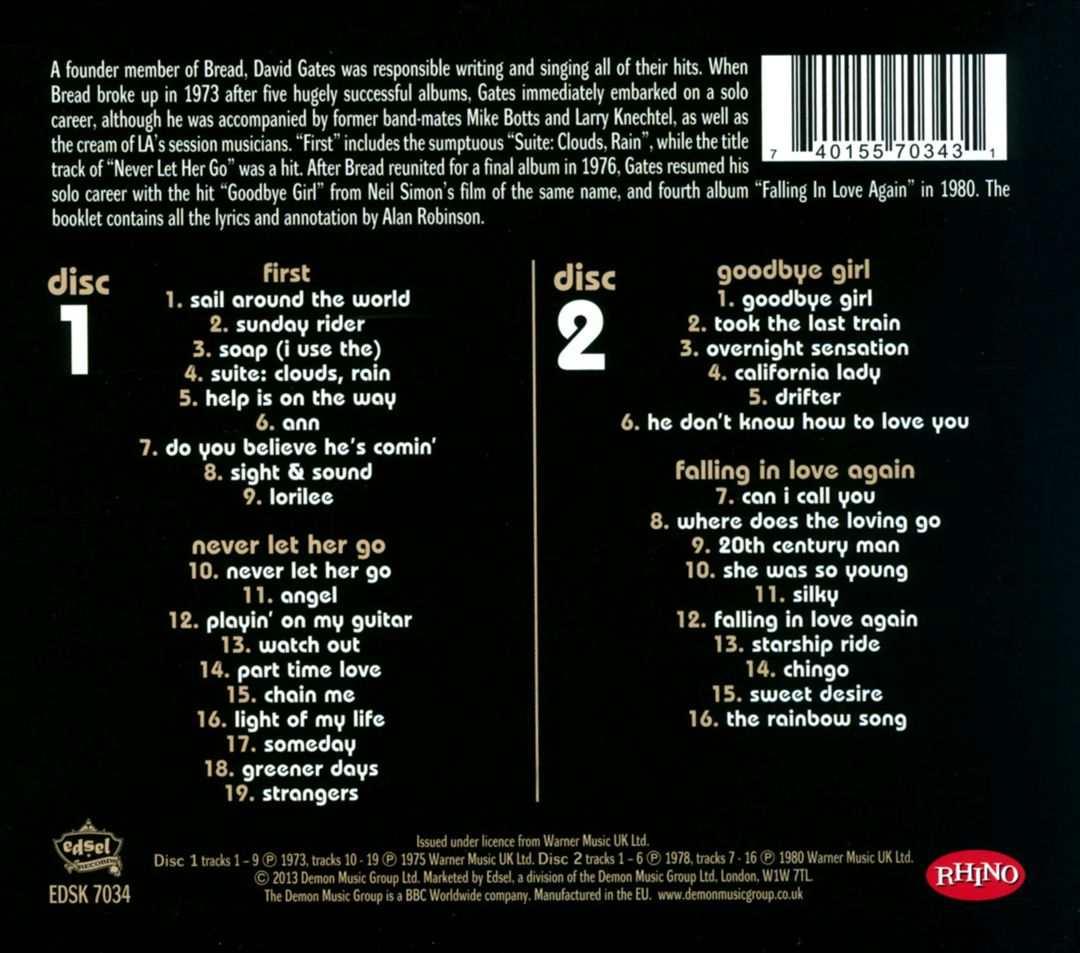 First/Never Let Her Go/Goodbye Girl/Falling in Love Again cover art