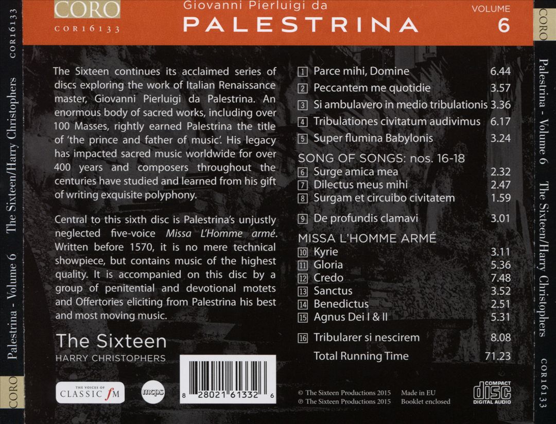 Giovanni Pierluigi da Palestrina, Vol. 6 cover art