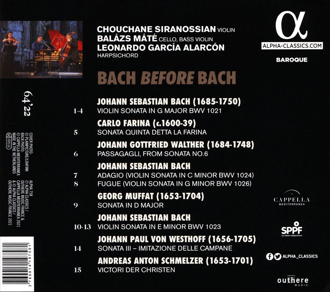 Bach Before Bach cover art