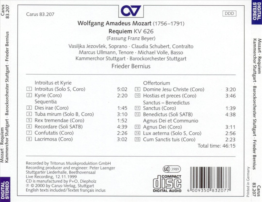 Mozart: Requiem cover art