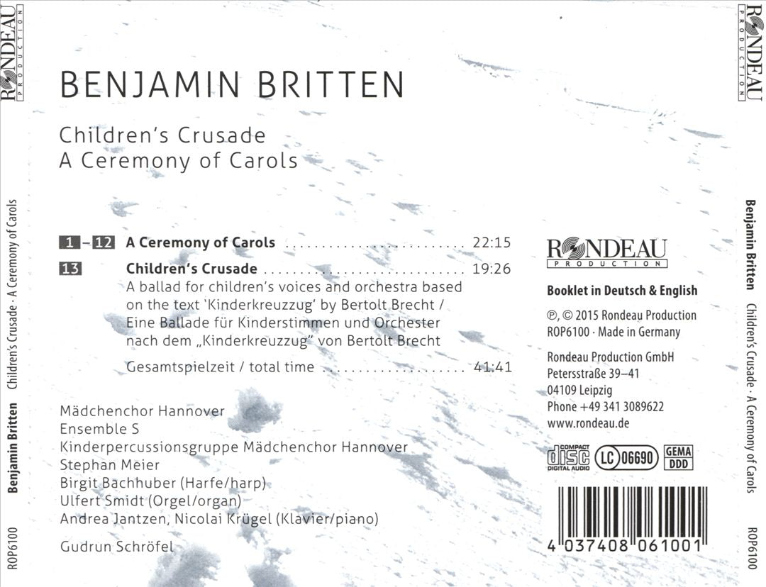 Britten: Children's Crusade; A Ceremony of Carols cover art