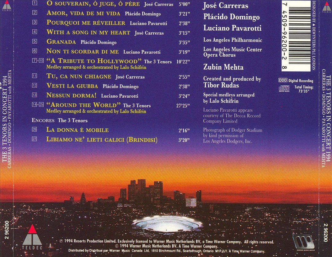 Three Tenors in Concert 1994 cover art