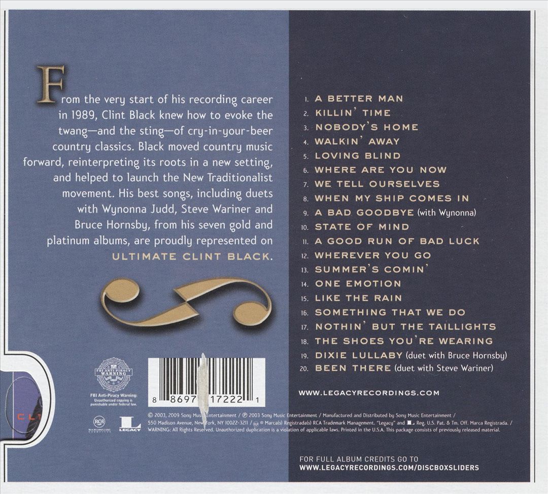 Ultimate Clint Black cover art