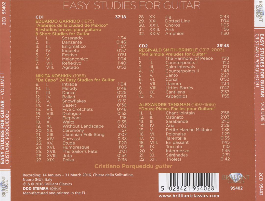 Easy Studies for Guitar, Vol. 1: Garrido, Koshkin, Smith-Brindle, Tansman cover art