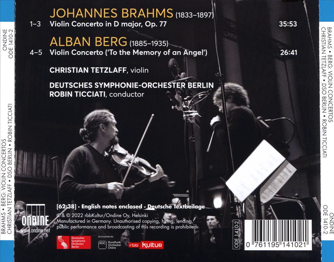 Brahms, Berg: Violin Concertos cover art