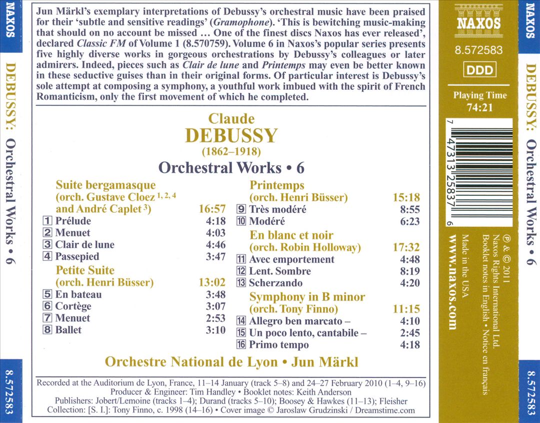 Debussy: Orchestral Works, Vol. 6 cover art