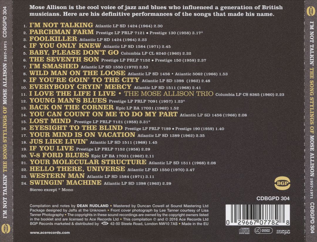 I’m Not Talkin’: The Song Stylings of 1957-1972  cover art