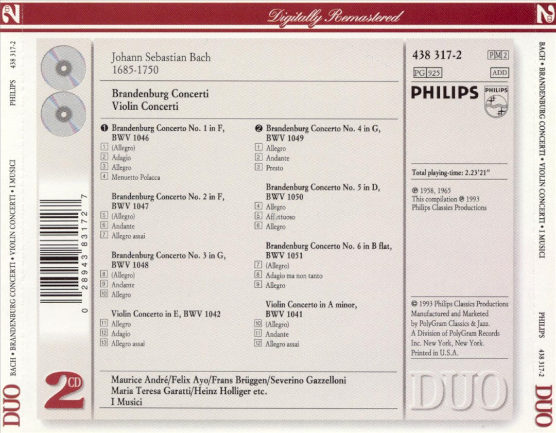 Bach: Brandenburg Concertos (Complete) cover art