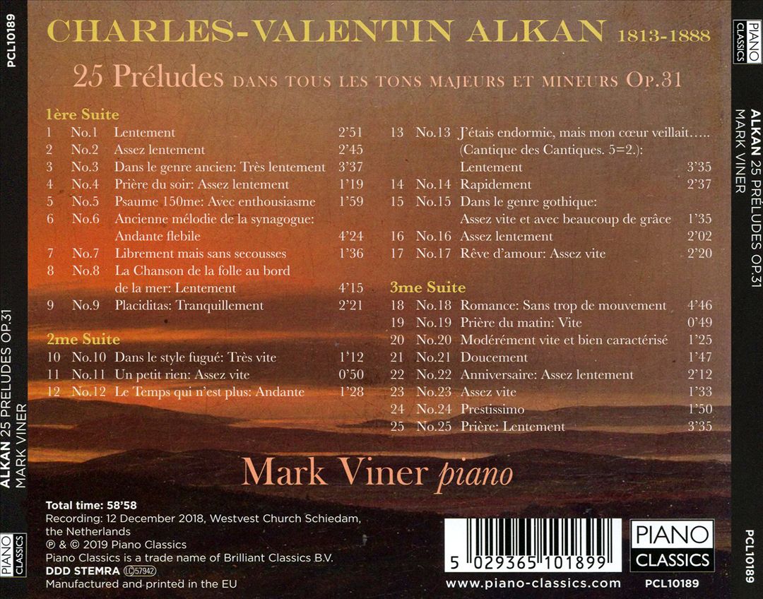 Alkan: 25 Préludes cover art