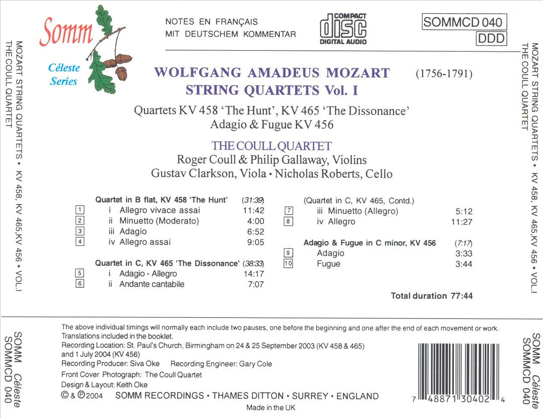 Mozart: String Quartets, Vol. 1 cover art