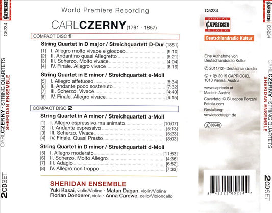 Carl Czerny: String Quartets cover art