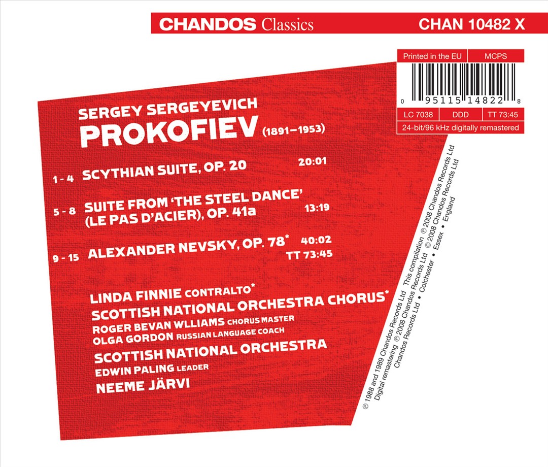 Prokofiev: Alexander Nevsky; Scythian Suite; The Steel Dance Suite cover art