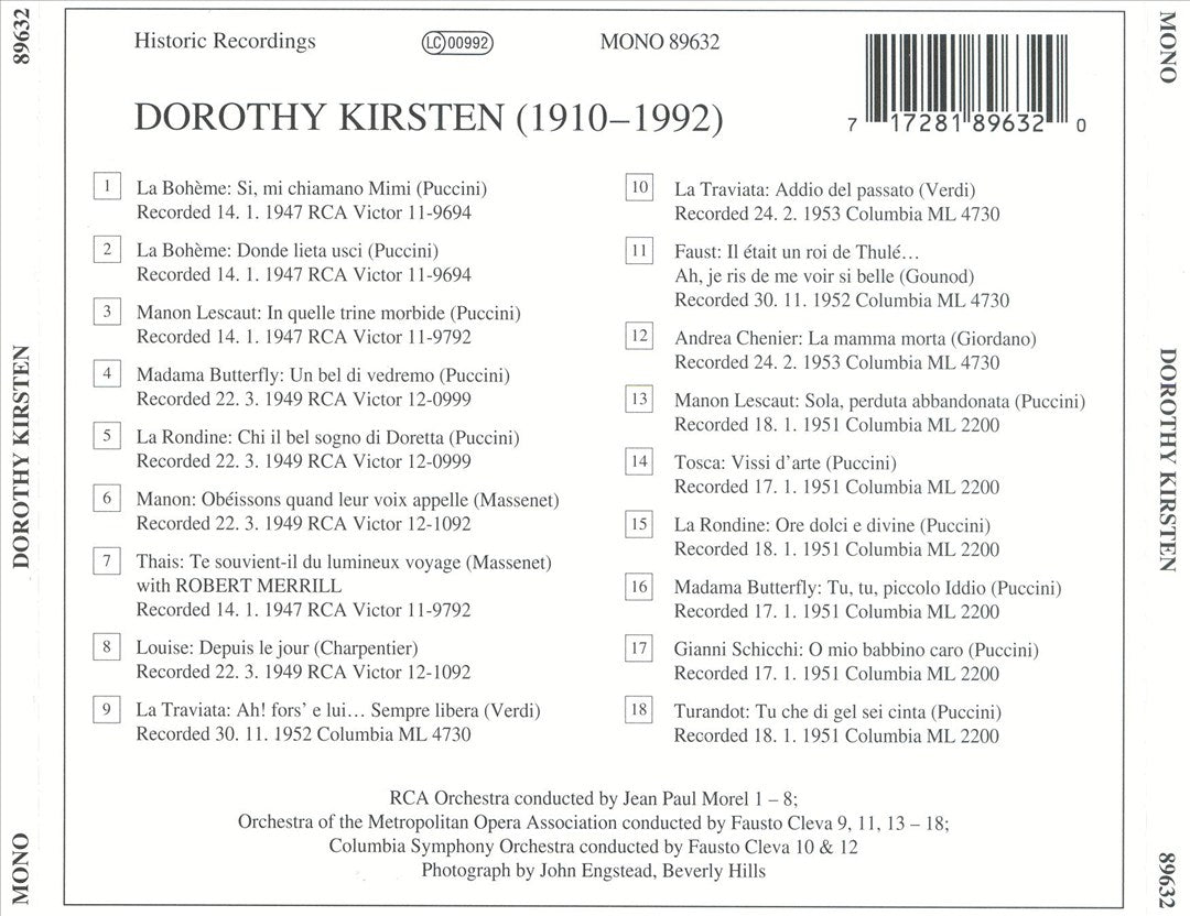 Lebendige Vergangenheit: Dorothy Kirsten cover art
