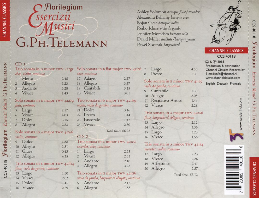 Telemann: Essercizii Musici cover art