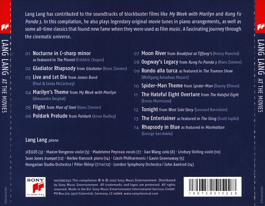 Lang Lang at the Movies cover art