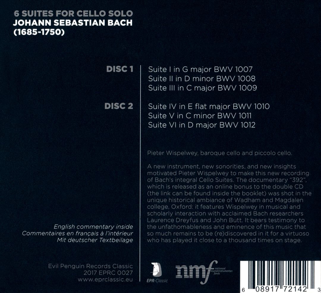 Bach: 6 Suites for Cello Solo [2012 Recording] cover art