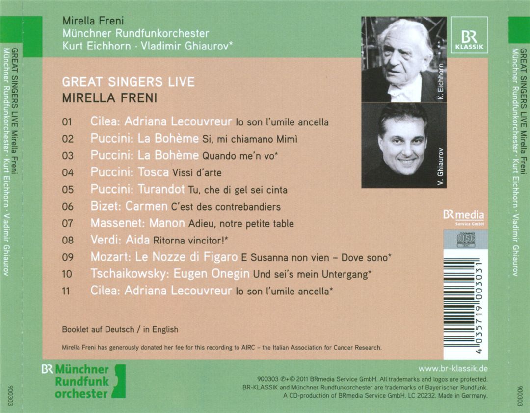 Great Singers Live: Mirella Freni cover art