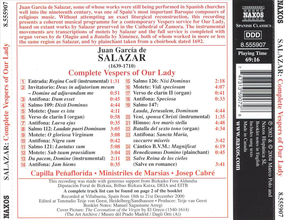 Juan García de Salazar: Complete Vespers of Our Lady cover art