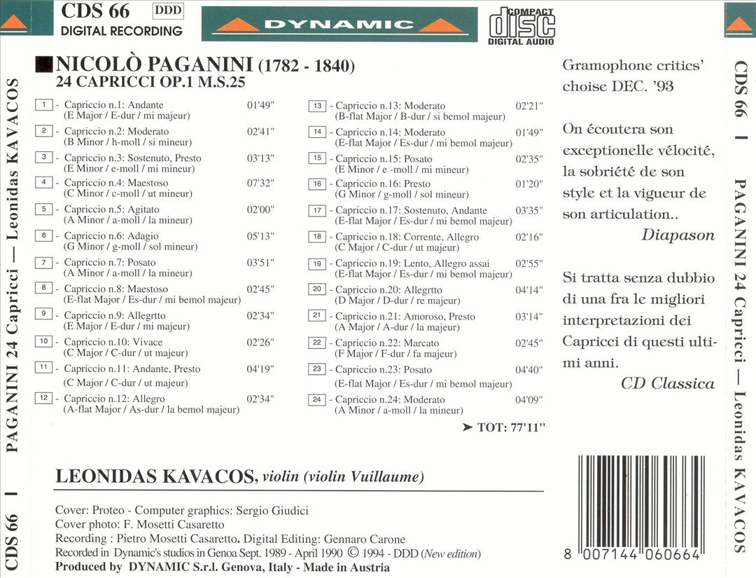 Paganini: 24 Capricci cover art