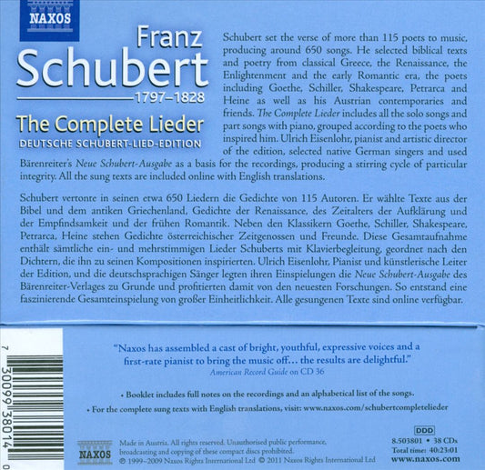 Schubert: The Complete Lieder cover art