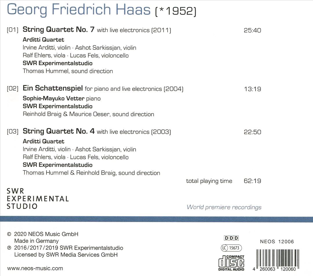 Haas: Ein Schattenspiel; String Quartets Nos. 4 & 7 cover art