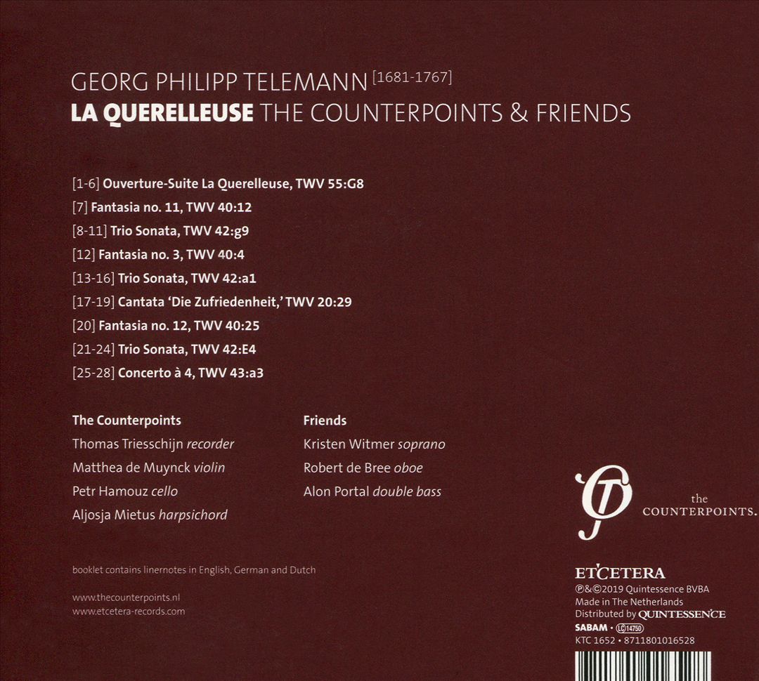 Georg Philipp Telemann: La Querelleuse cover art
