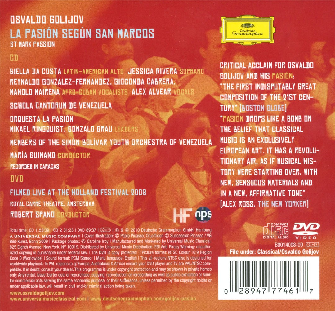 Osvaldo Golijov: La Pasión según San Marcos cover art