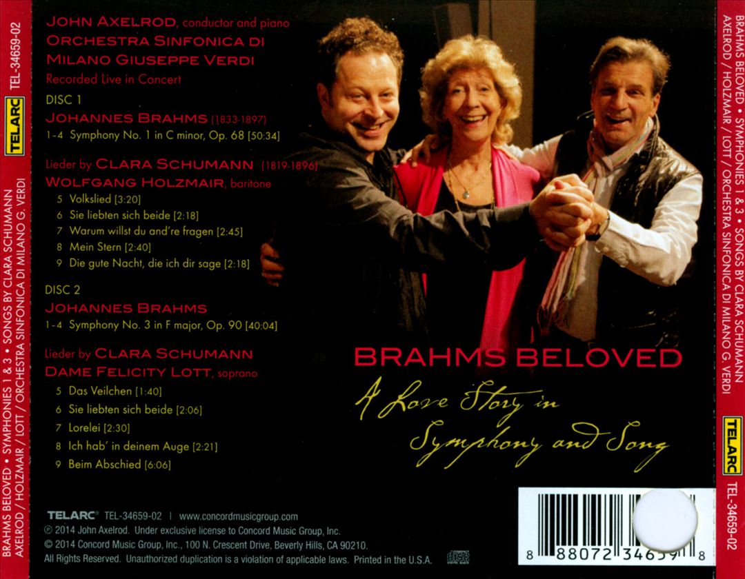 Brahms Beloved: Symphonies Nos. 1 & 3; Clara Schumann: Lieder cover art