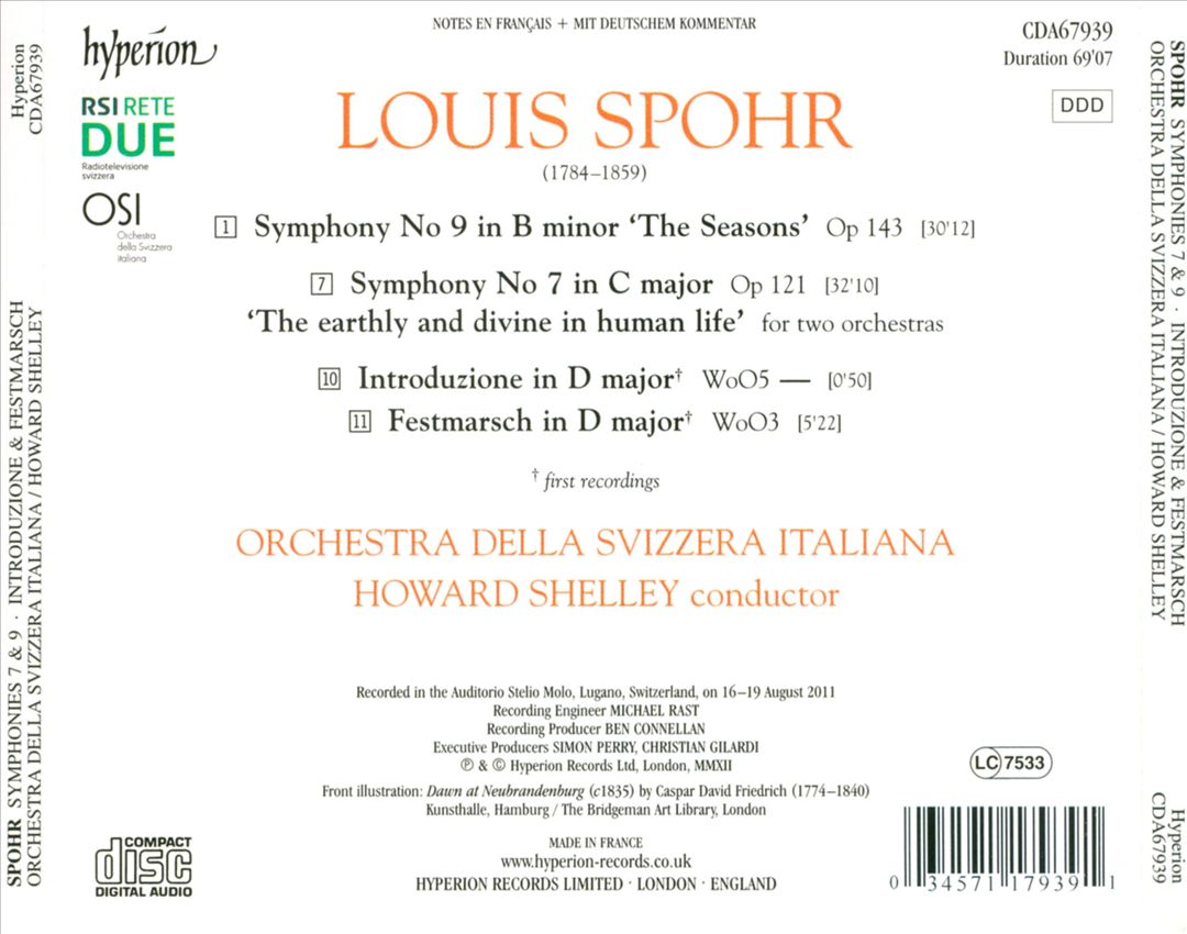 Spohr: Symphonies Nos. 7 & 9 cover art
