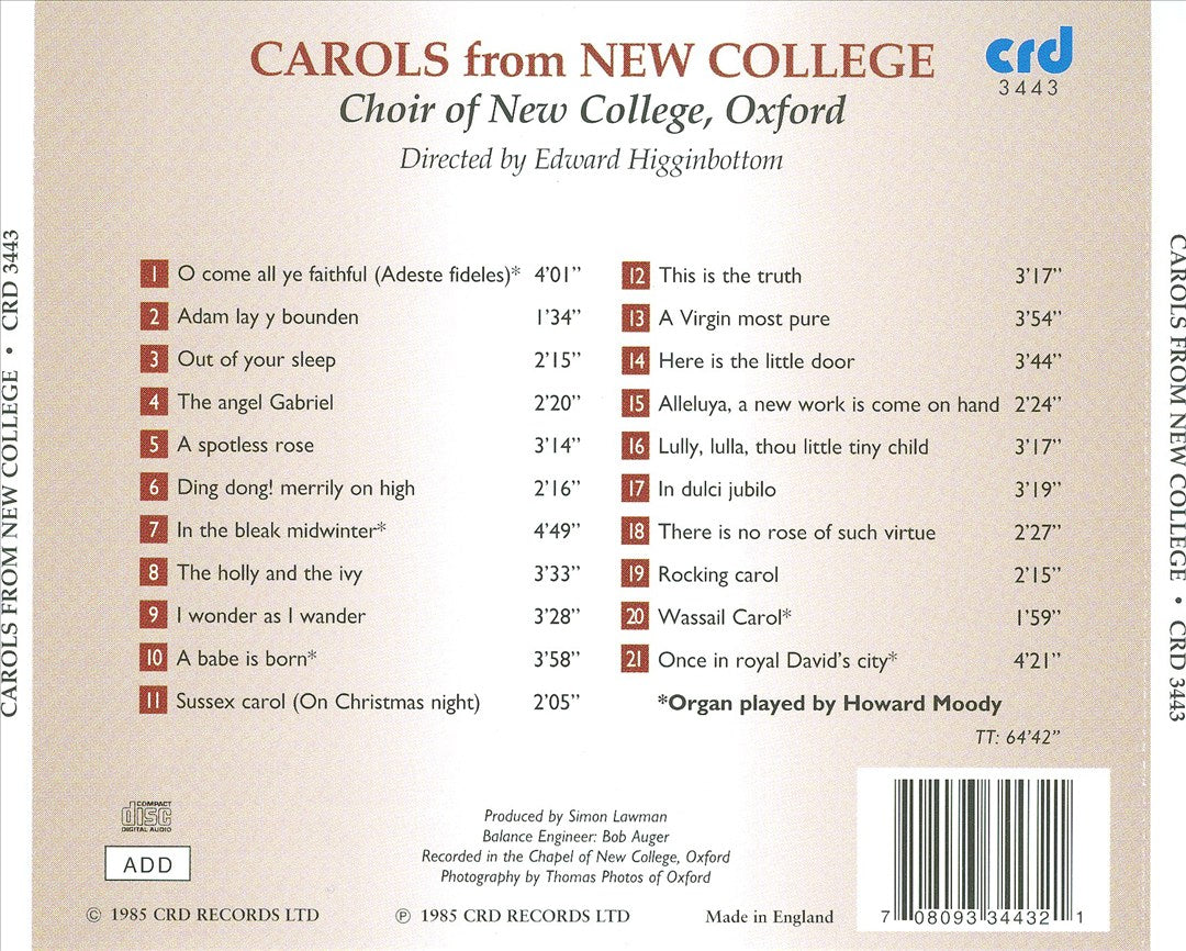 Carols from New College cover art