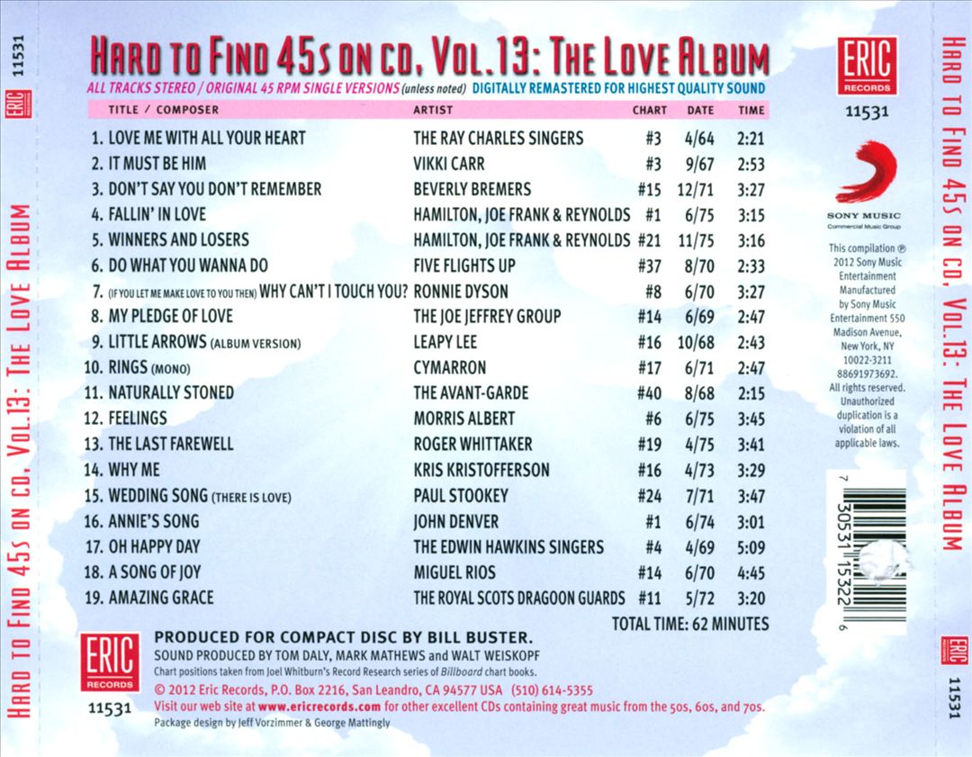 Hard to Find 45s On CD, Vol. 13: The Love Album cover art