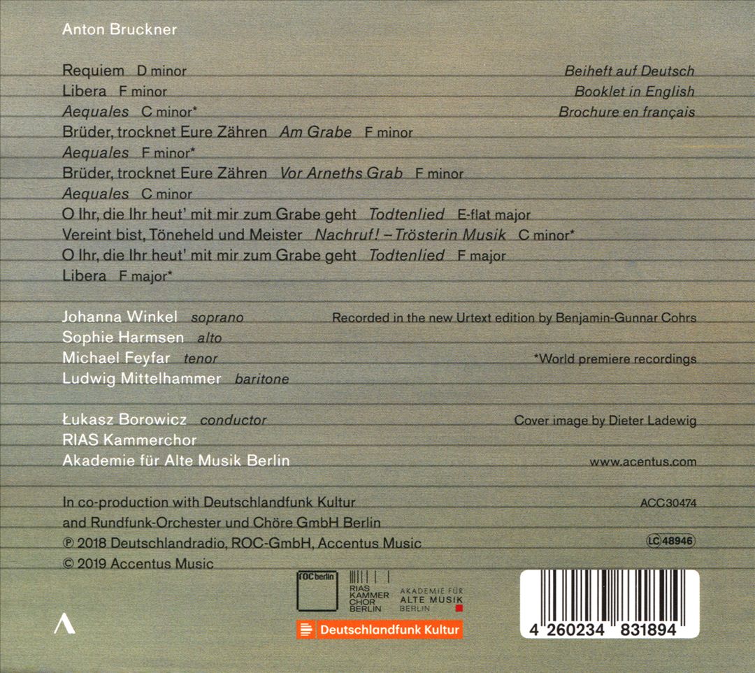 Anton Bruckner: Requiem cover art
