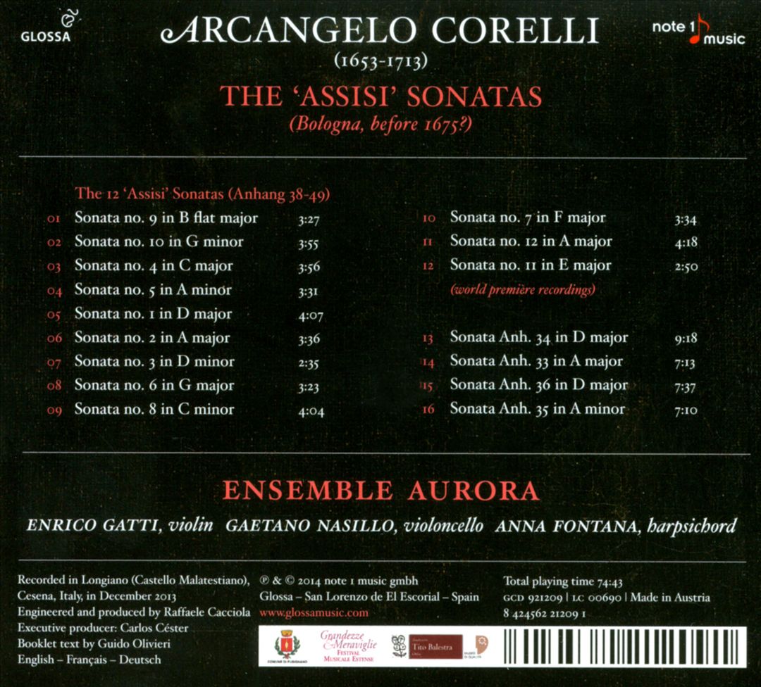 Arcangelo Corelli: The 'Assisi' Sonatas cover art