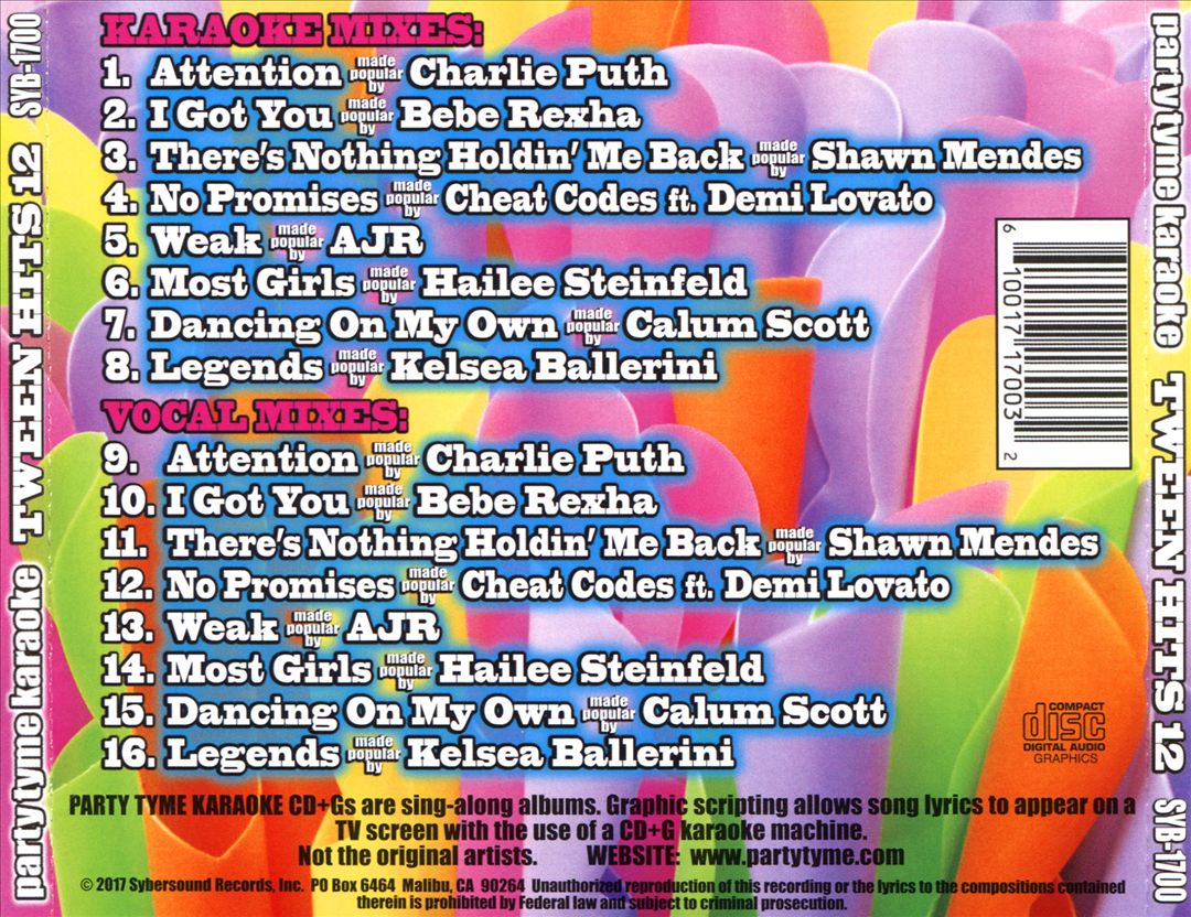 Party Tyme Karaoke: Tween Hits, Vol. 12 cover art