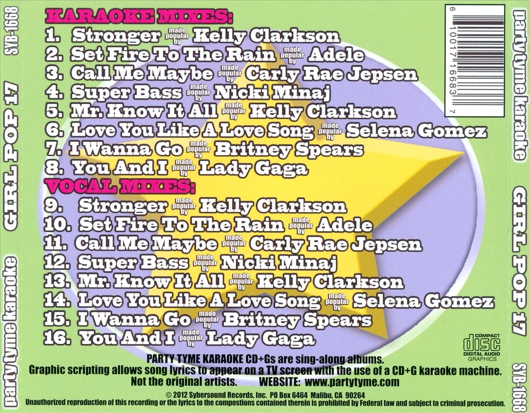 Party Tyme Karaoke: Girl Pop, Vol. 17 cover art