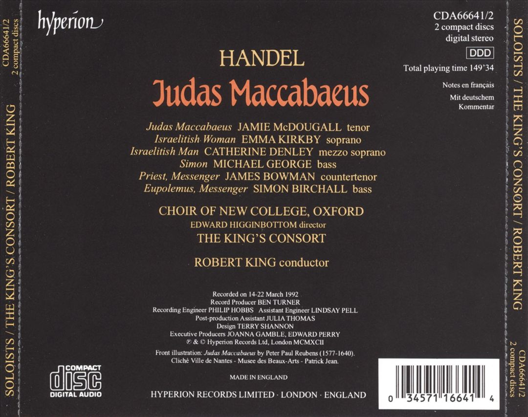Georg Friedrich Handel: Judas Maccabaeus cover art