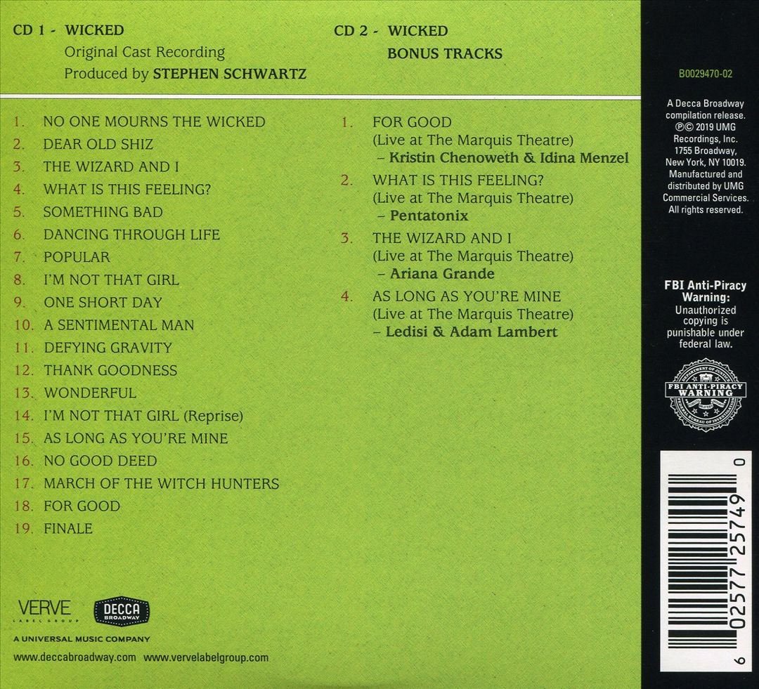Wicked [15th Anniversary Edition] cover art