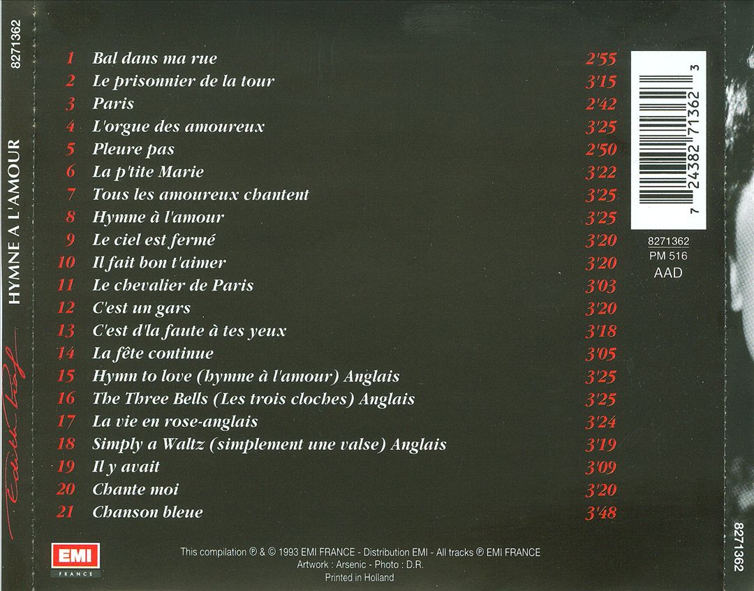 Hymne a l'Amour [EMI France] cover art